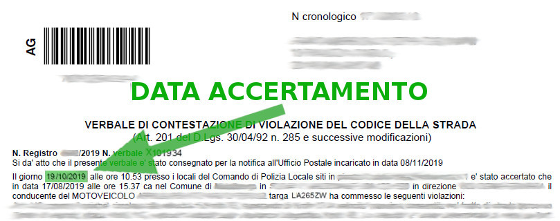 Immagine che descrive come recuperare la data